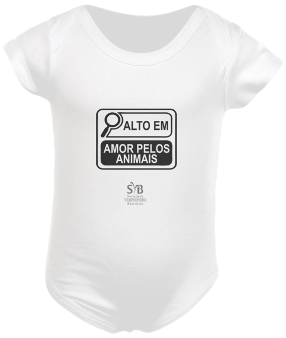 Body Bebê Alto em Amor pelos Animais