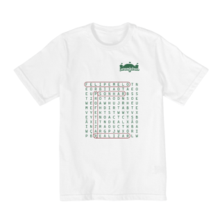 Nome do produto Camiseta Infantil Caça-palavras Elenco 2023 - Estampa verde