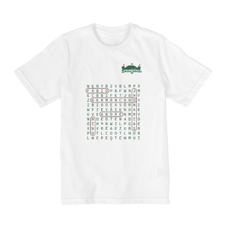 Nome do produto Camiseta Infantil Caça-palavras Elenco - Estampa verde