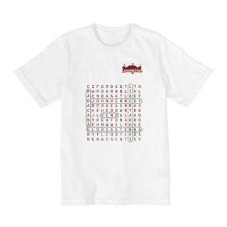 Nome do produto Camiseta Infantil Caça-palavras Final Libertadores - Estampa grená