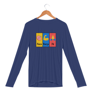 Nome do produto Camisa Manga Longa Sport Dry Uv FOCO, FORÇA E FÉ