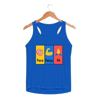Nome do produto REGATA FEMININA SPORT DRY UV FOCO, FORÇA E FÉ