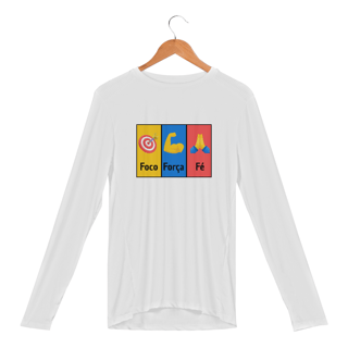 Nome do produto Camisa Manga Longa Sport Dry Uv FOCO, FORÇA E FÉ