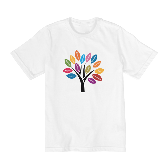 CAMISETA INFANTIL TAMANHO 10 A 14 ÁRVORE DA VIDA