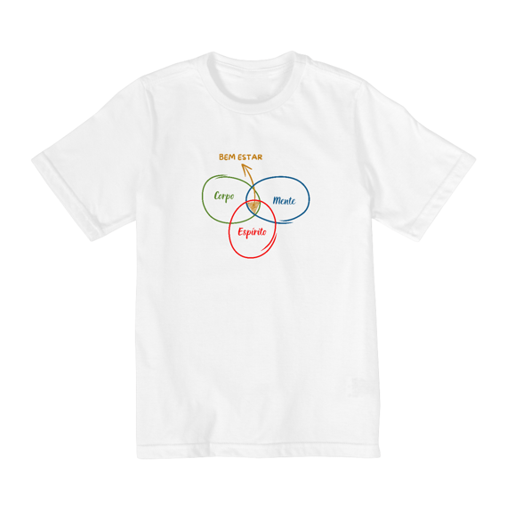 CAMISETA INFANTIL TAMANHO 10 A 14 BEM ESTAR