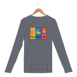 Nome do produto Camisa Manga Longa Sport Dry Uv FOCO, FORÇA E FÉ