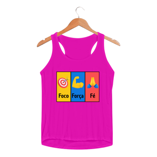 Nome do produto REGATA FEMININA SPORT DRY UV FOCO, FORÇA E FÉ