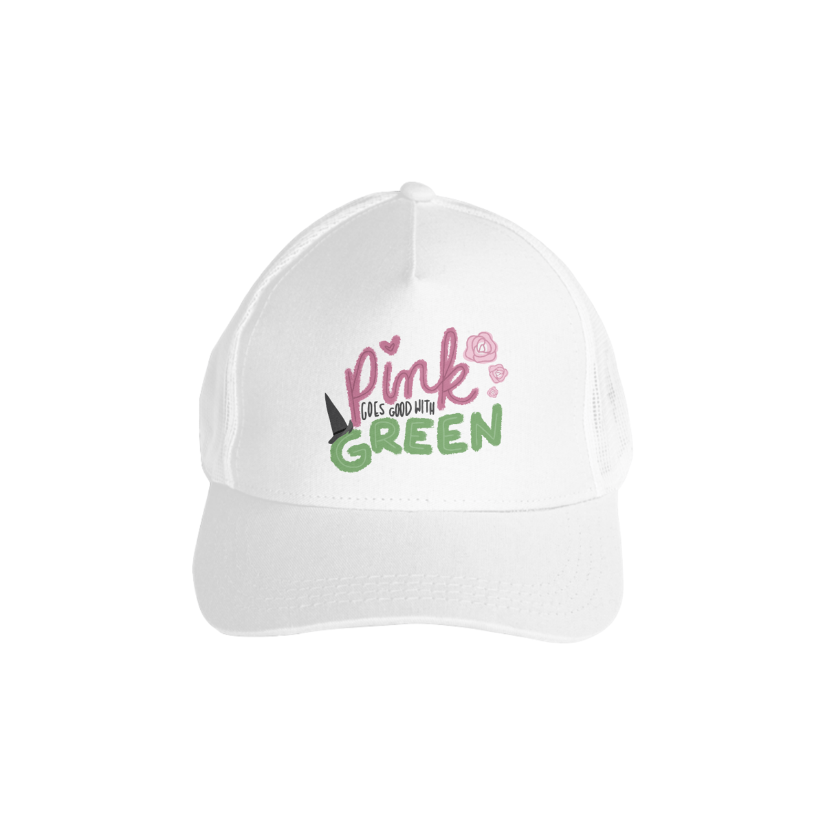 Nome do produto: Boné com Tela - Pink Goes Good With Green