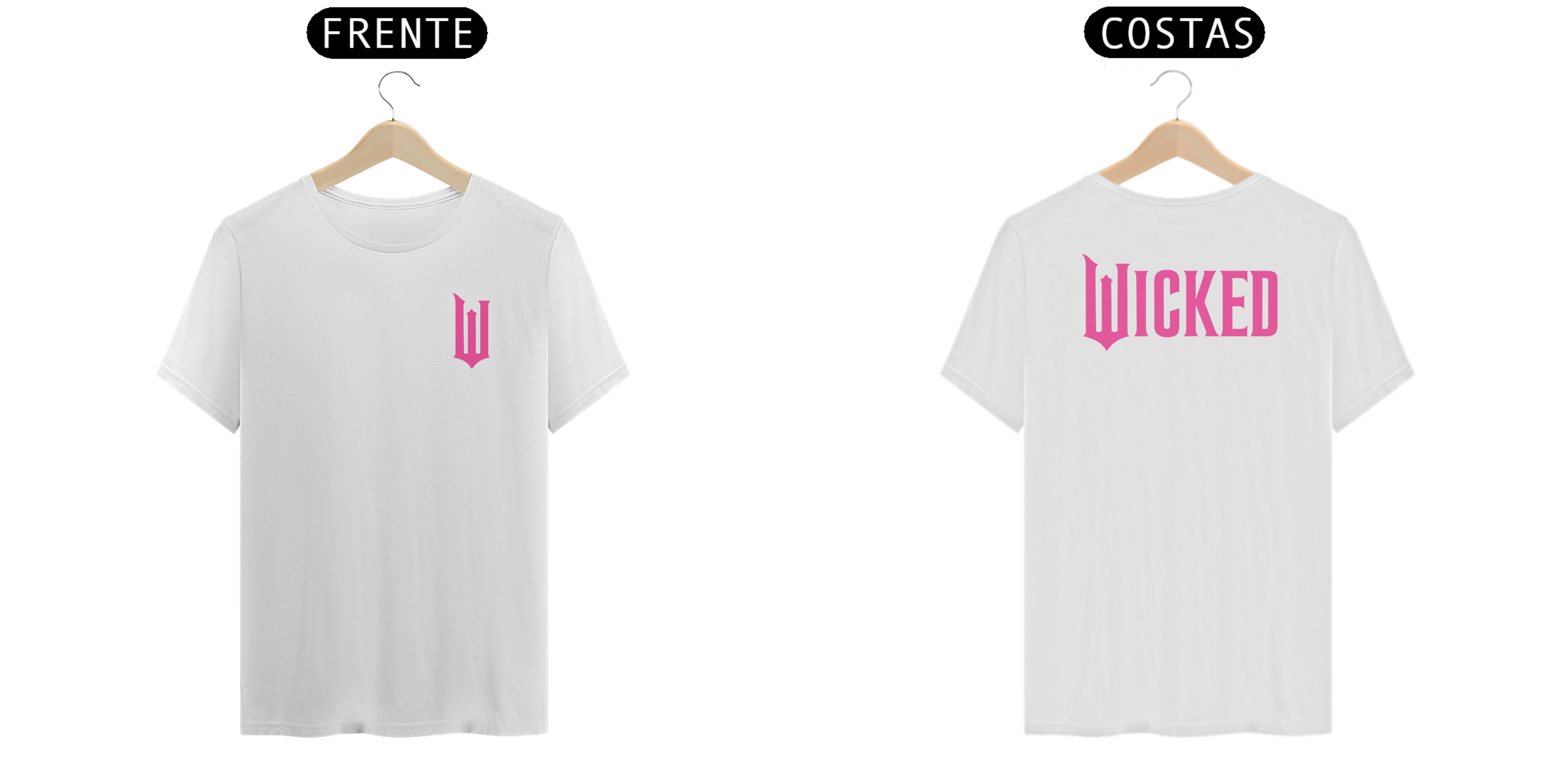 Camiseta - Wicked Logo Lateral Pink (Frente e Costas)