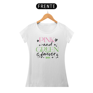 Nome do produtoCamiseta Feminina (Algodão Peruano) - Pink And Green Forever