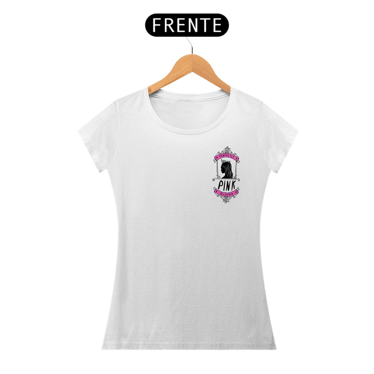 Nome do produto: Camiseta Feminina - Perfectly Pink Glinda (Lateral)