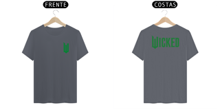 Nome do produtoCamiseta (Algodão Peruano) - Wicked Logo Lateral (Frente e Costas)