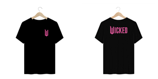Nome do produtoCamiseta Plus Size - Wicked Logo Lateral Pink (Frente e Costas)