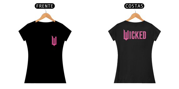 Camiseta - Wicked Logo Lateral Pink (Frente e Costas)