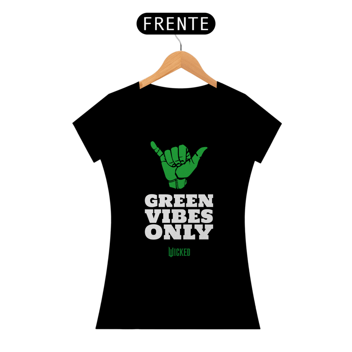 Nome do produto: Camiseta Feminina - Green Vibes Only