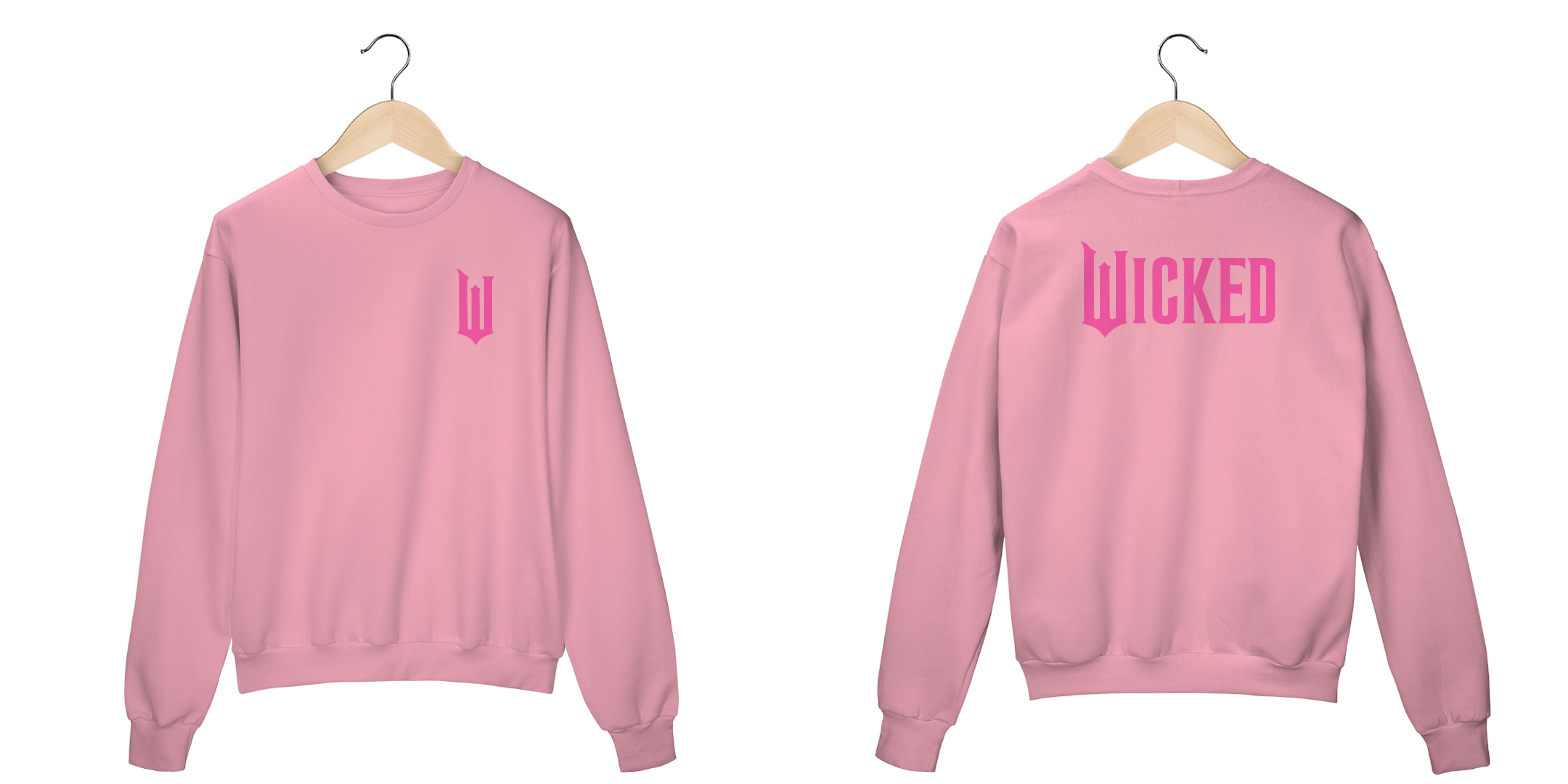 Moletom Fechado - Wicked Logo Lateral Pink (Frente e Costas)