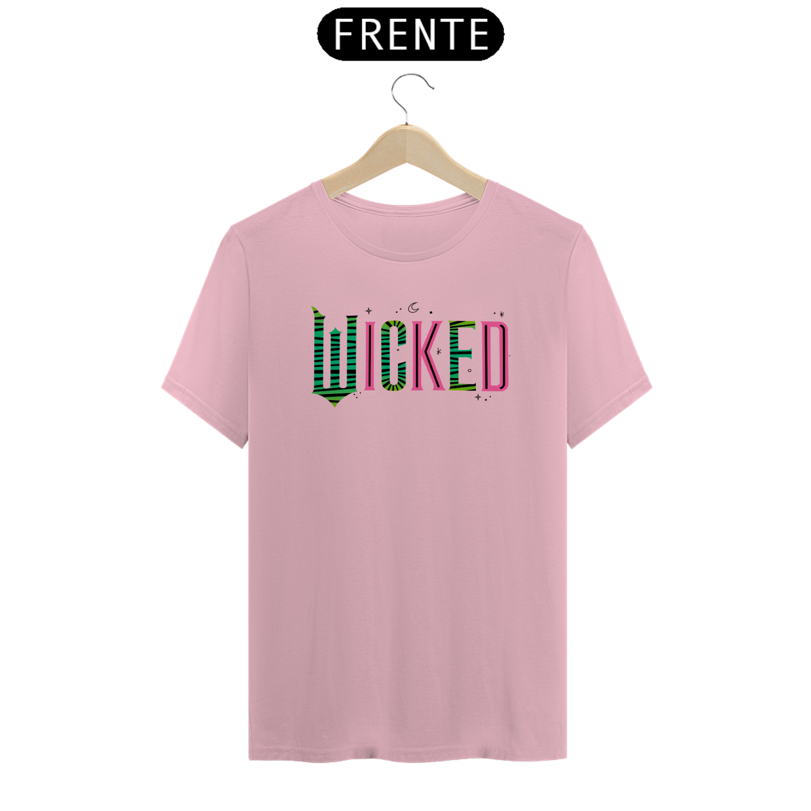 Camiseta (Algodão Peruano) - Wicked (Pink And Green)