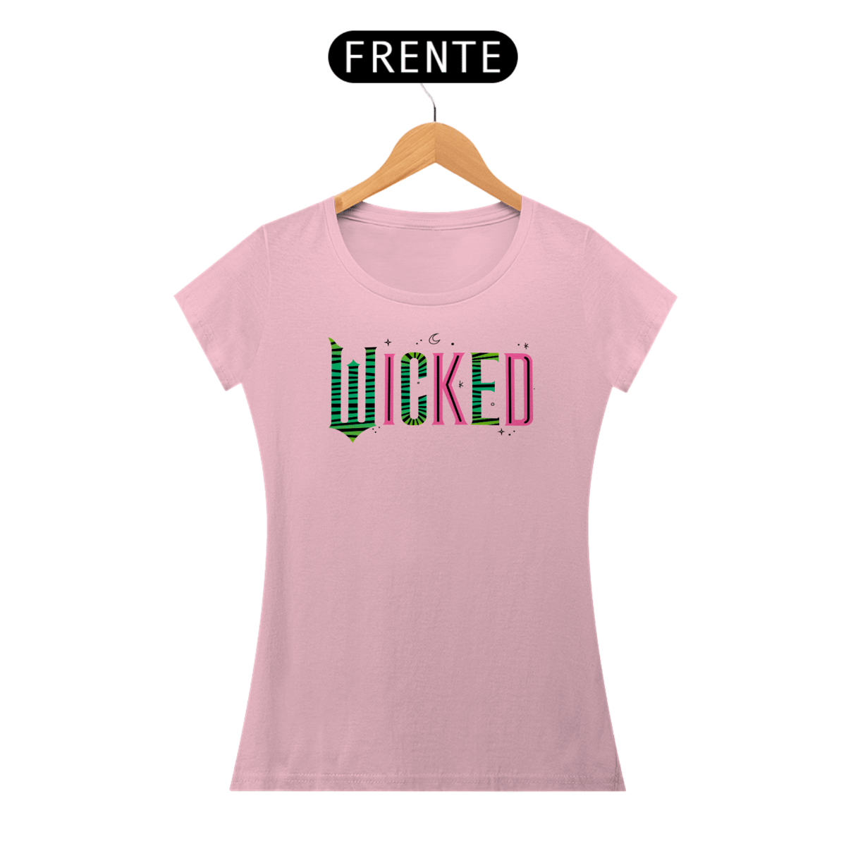 Nome do produto: Camiseta Feminina - Wicked (Pink And Green)