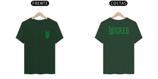 Nome do produtoCamiseta (Algodão Peruano) - Wicked Logo Lateral (Frente e Costas)