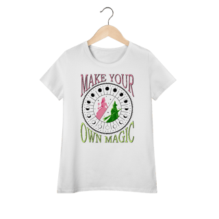 Nome do produtoCamiseta Feminina (Algodão Peruano) - Make Your Own Magic