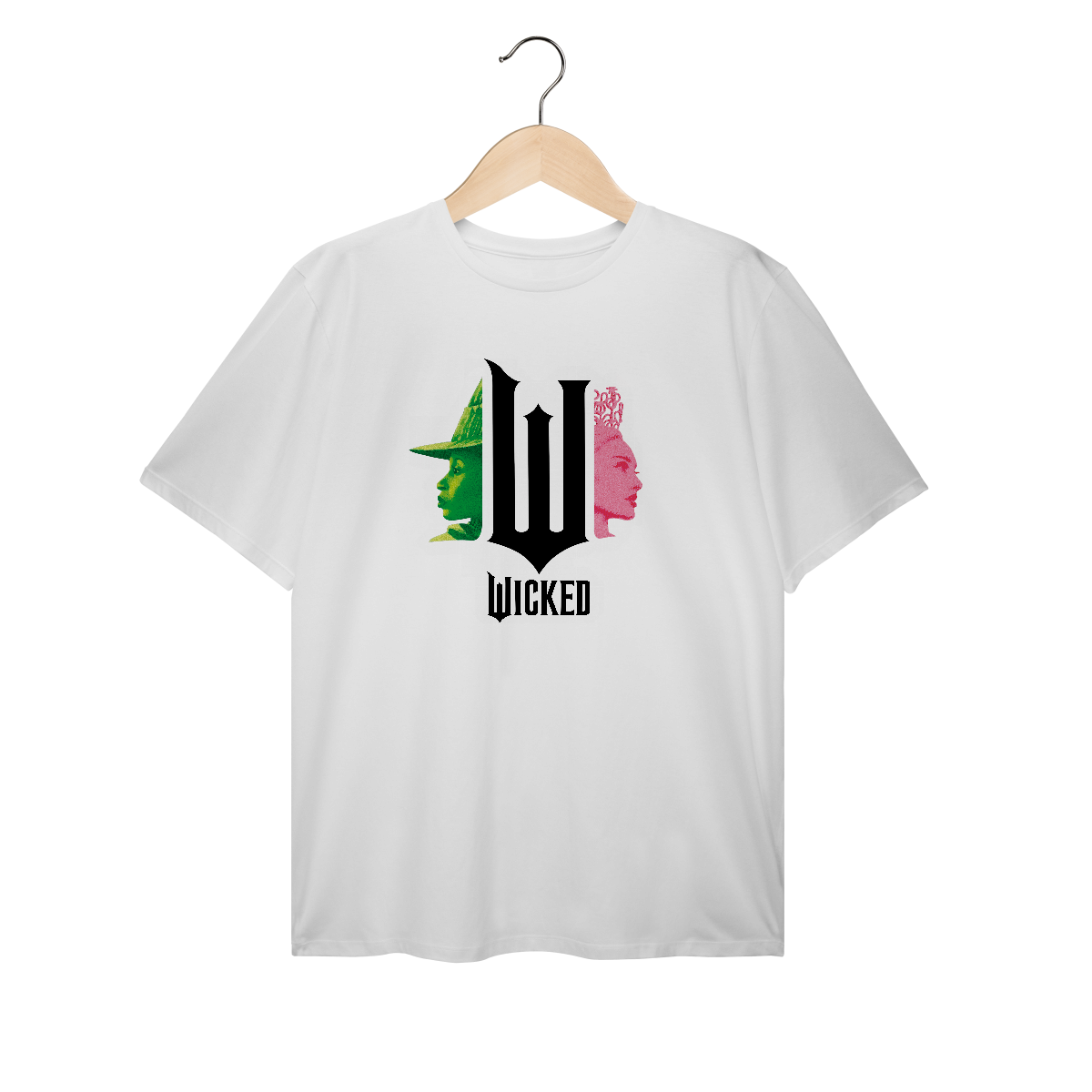 Nome do produto: Camiseta Plus Size - Wicked Movie (Pink And Green)