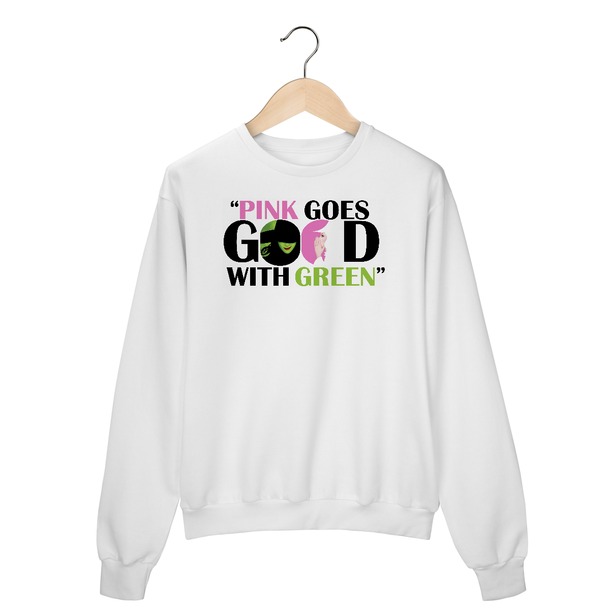 Nome do produto: Moletom Fechado - Pink Goes Good With Green