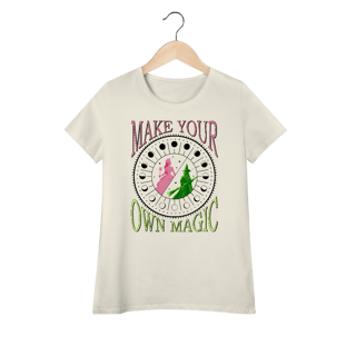 Nome do produtoCamiseta Feminina (Algodão Peruano) - Make Your Own Magic