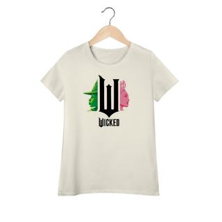 Camiseta Feminina (Algodão Peruano) - Wicked Movie (Pink And Green)