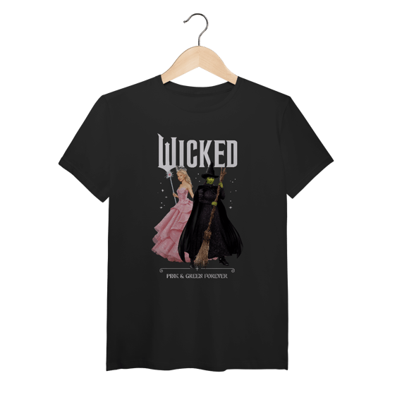 Camiseta (Algodão Peruano) - Wicked: Pink And Green Forever