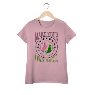 Nome do produtoCamiseta Feminina (Algodão Peruano) - Make Your Own Magic