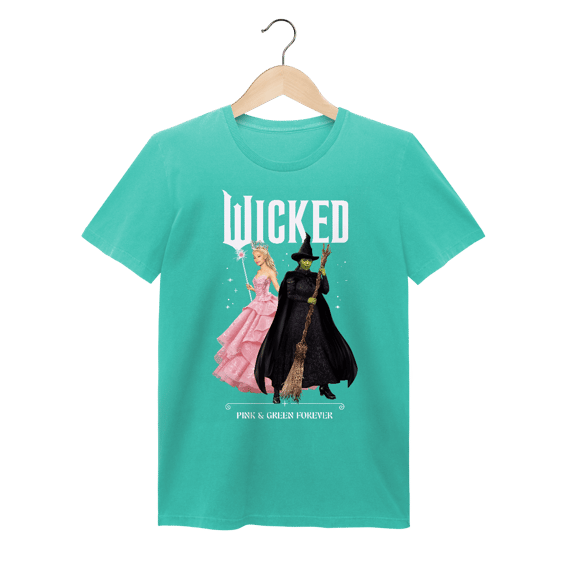 Camiseta Feminina Estonada - Wicked: Pink And Green Forever