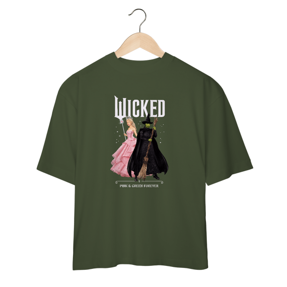Camiseta Oversized - Wicked: Pink And Green Forever