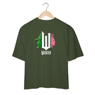 Camiseta Oversized - Wicked Movie (Pink And Green)