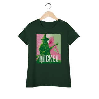 Camiseta feminina (Algodão Peruano) - Elphaba & Glinda