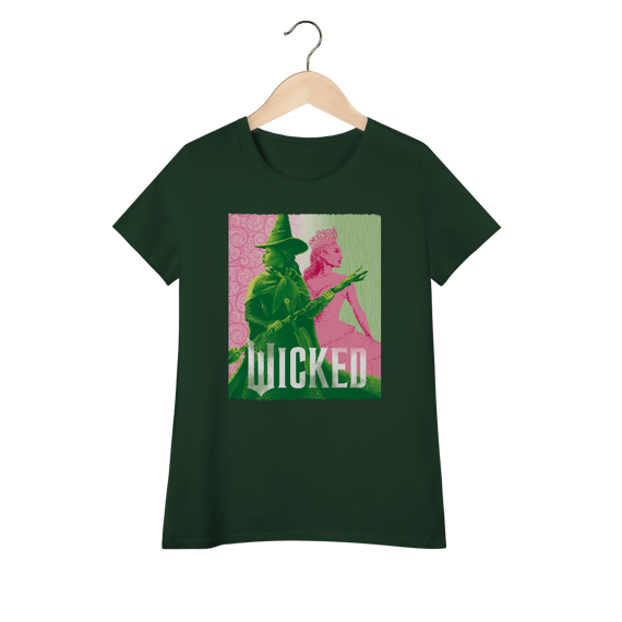 Camiseta feminina (Algodão Peruano) - Elphaba & Glinda