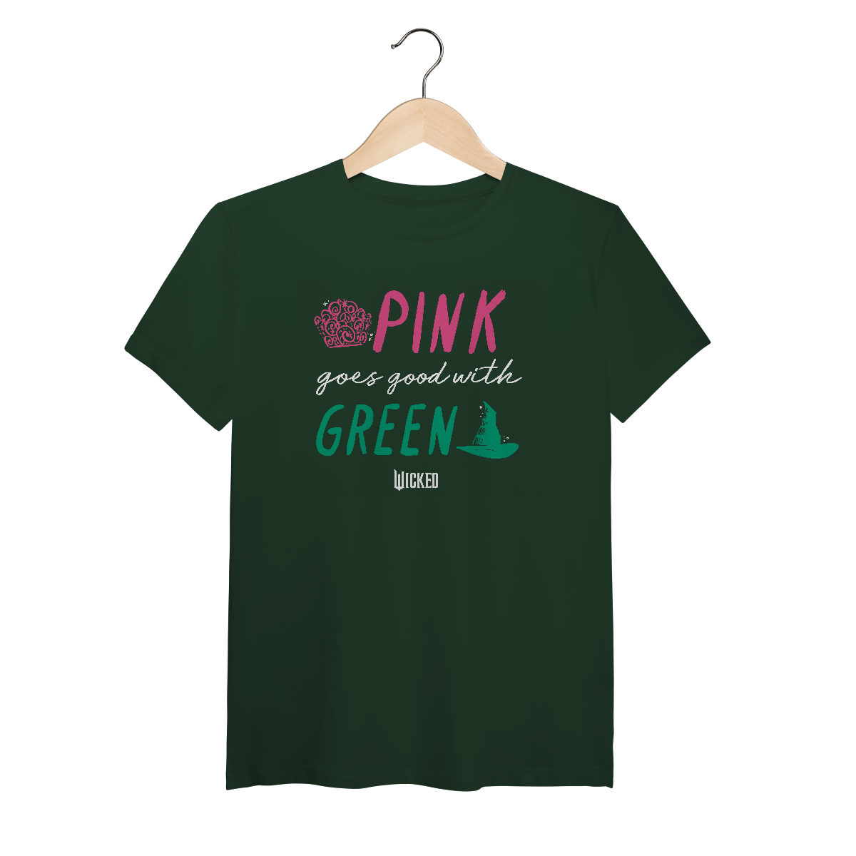 Nome do produto: Camiseta (Algodão Peruano) - Pink Goes Good With Green