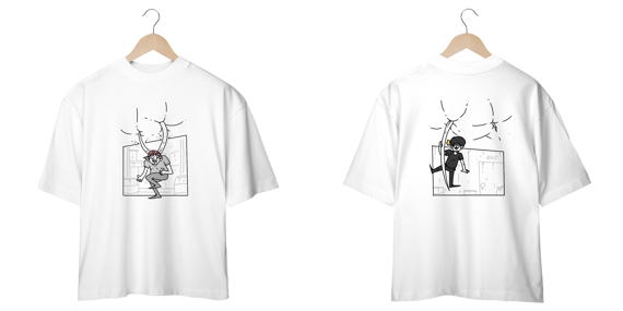 Camisa Oversized Unissex - Frente e costas - Chifres da peste!