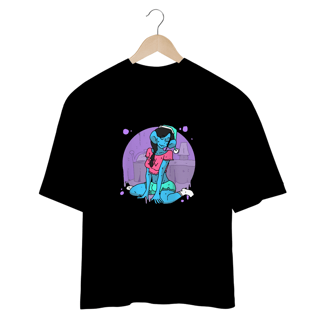 Nome do produto Camiseta Oversized Unissex - Azul femêa