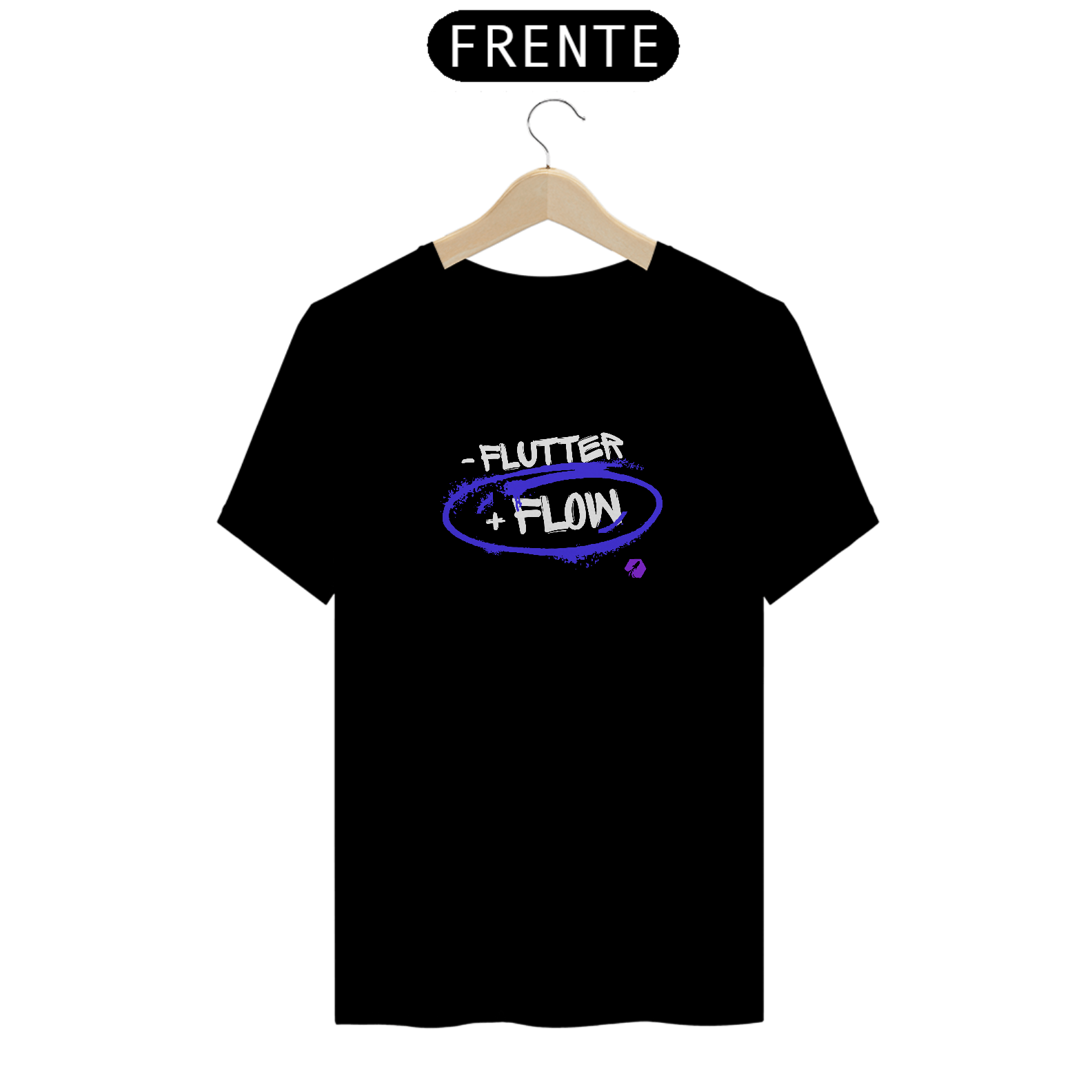 Camiseta Menos Flutter Mais Flow Preta - Pima