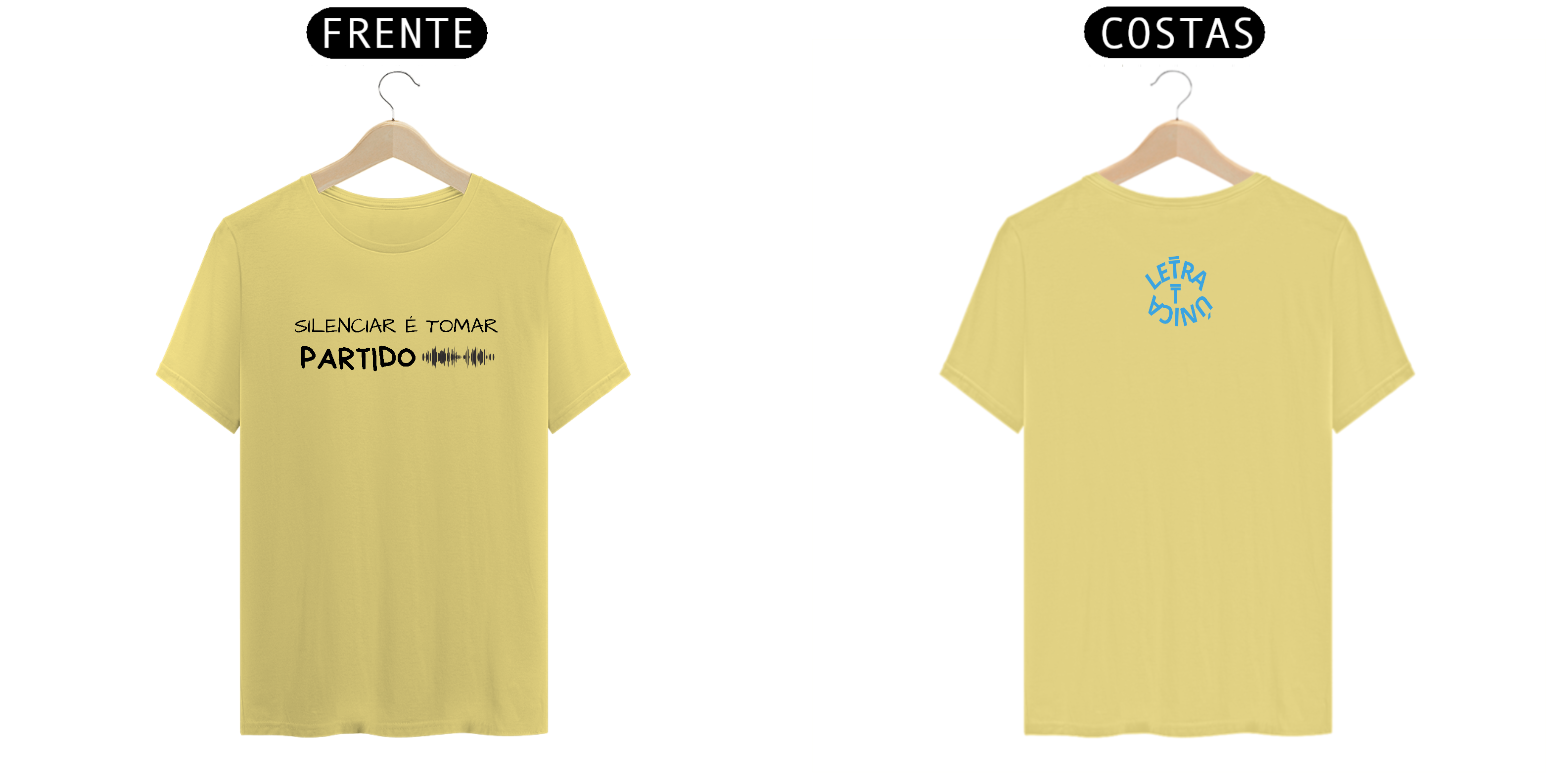 Camiseta Estonada Letra Unica Mensagem Silenciar é Tomar Partido