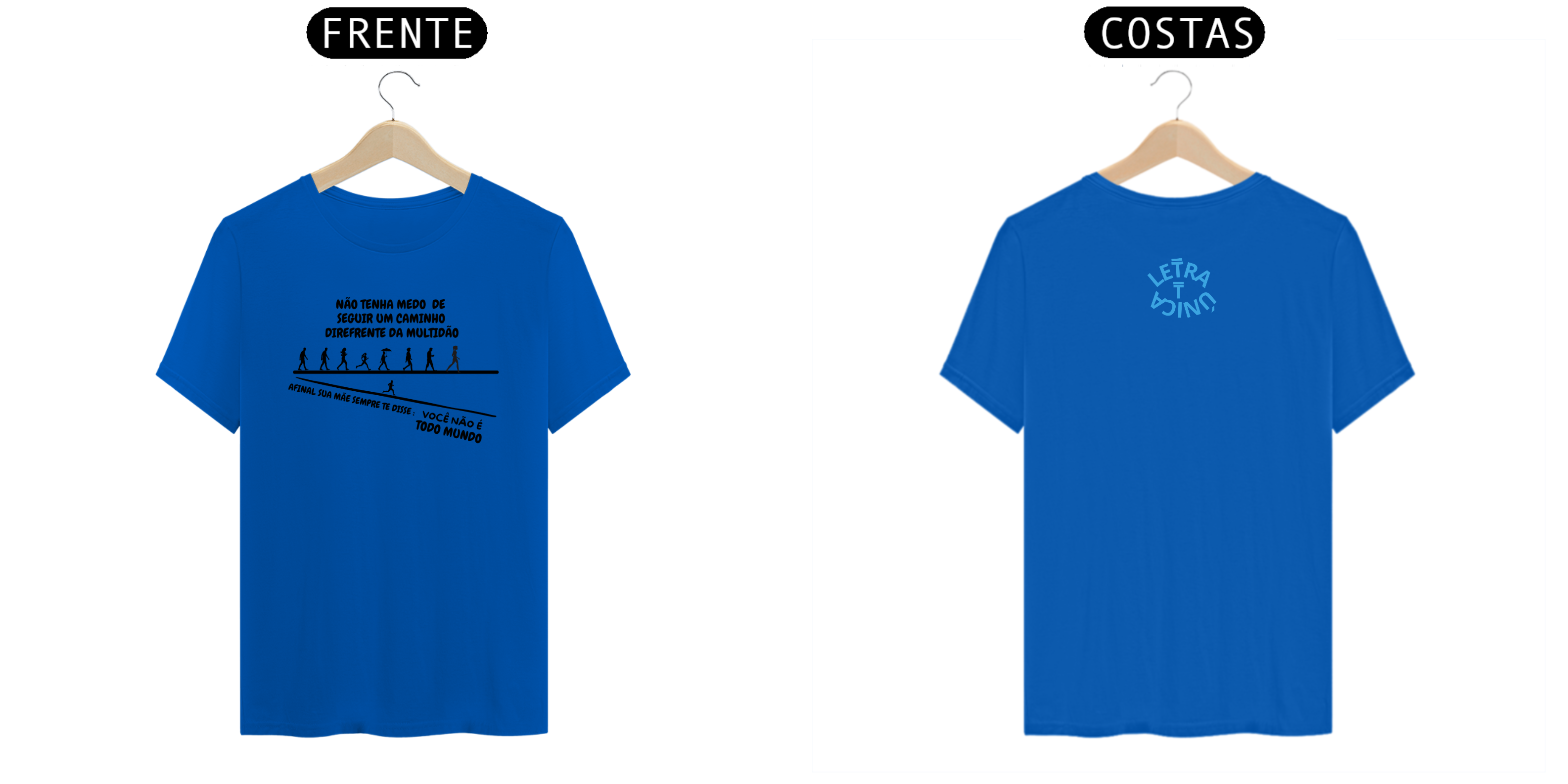 Camiseta Prime Letra Unica Mensagem Não Tenha Medo