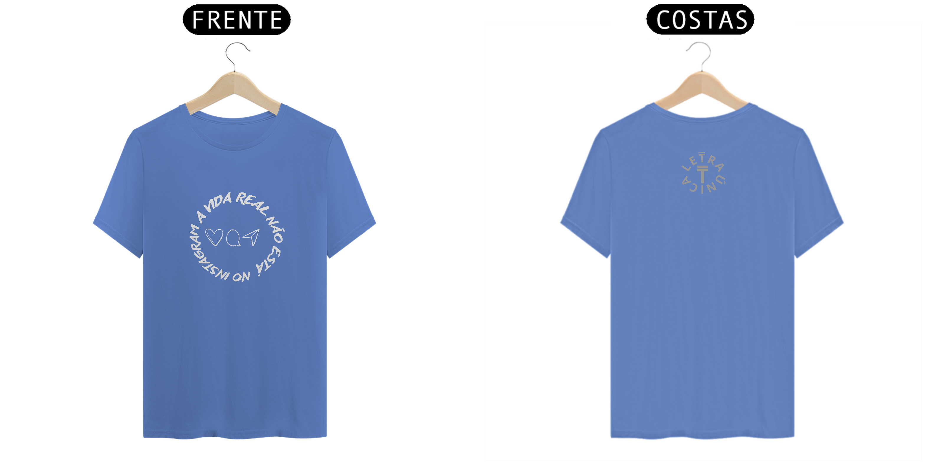 Camiseta Estonada Letra Única Mensagem A vida Real Não Está  no Instagram