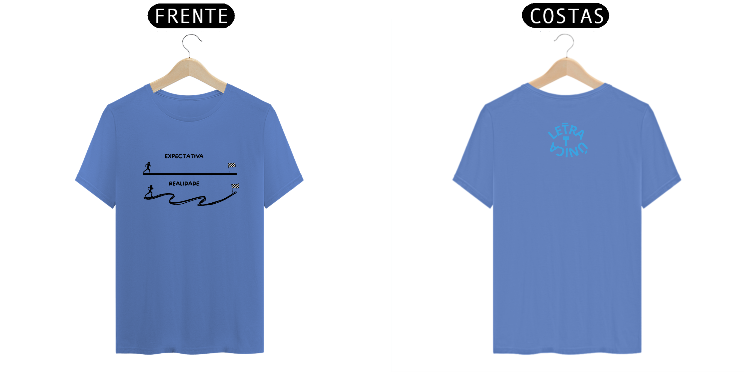 Camiseta Estonada Letra Unica Mensagem Expectativa Realidade