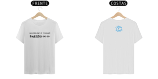 Camiseta Letra Unica Prime Mensagem Silenciar e Tomar Partido