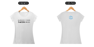 Nome do produto Baby look Letra Unica Engajamento Silenciar é Tomar Partido