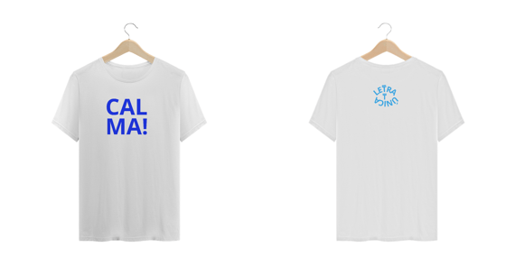 Camiseta  Prime Plus Size Letra Unica Calma