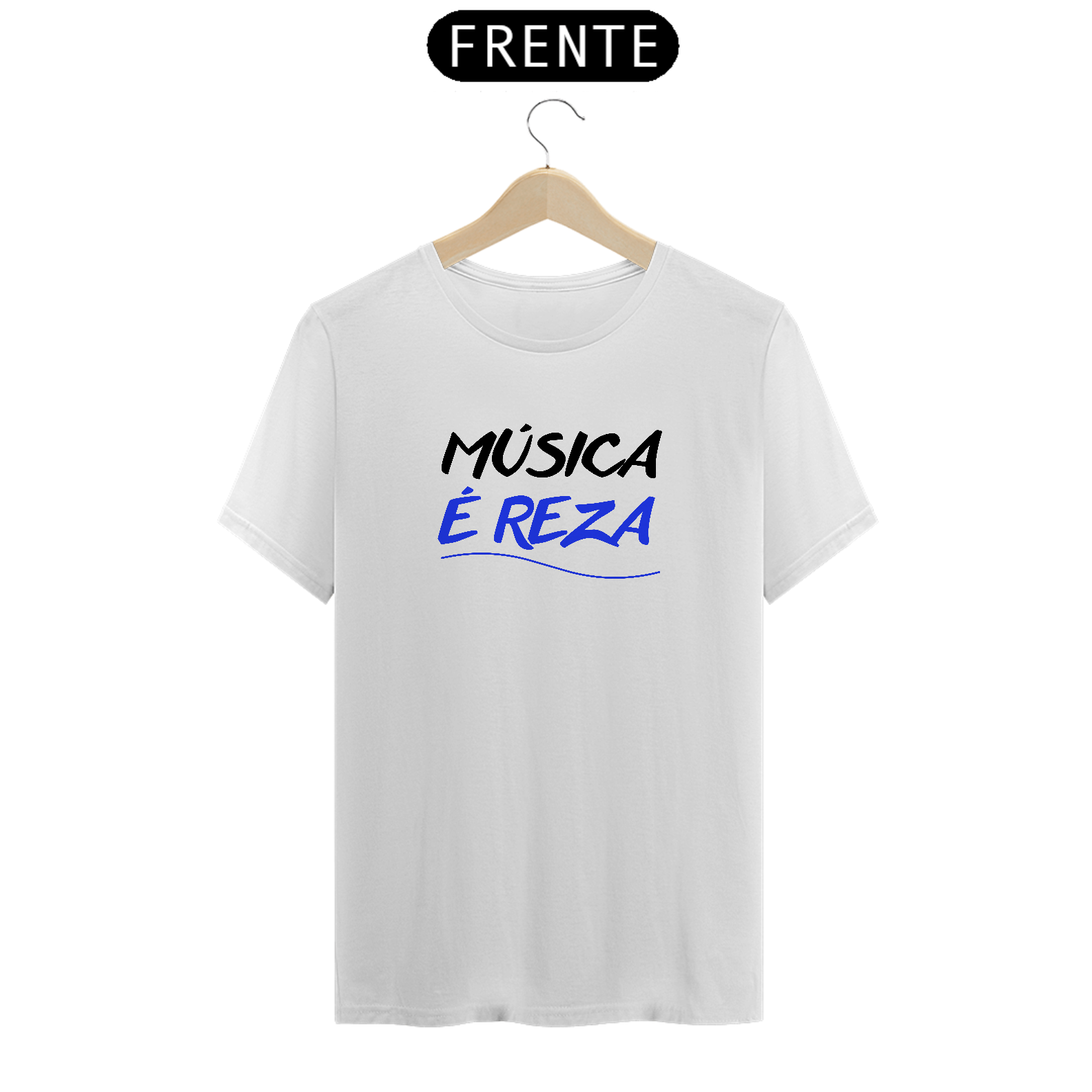 Camiseta Prime Letra Unica Engajamento Musica é Reza
