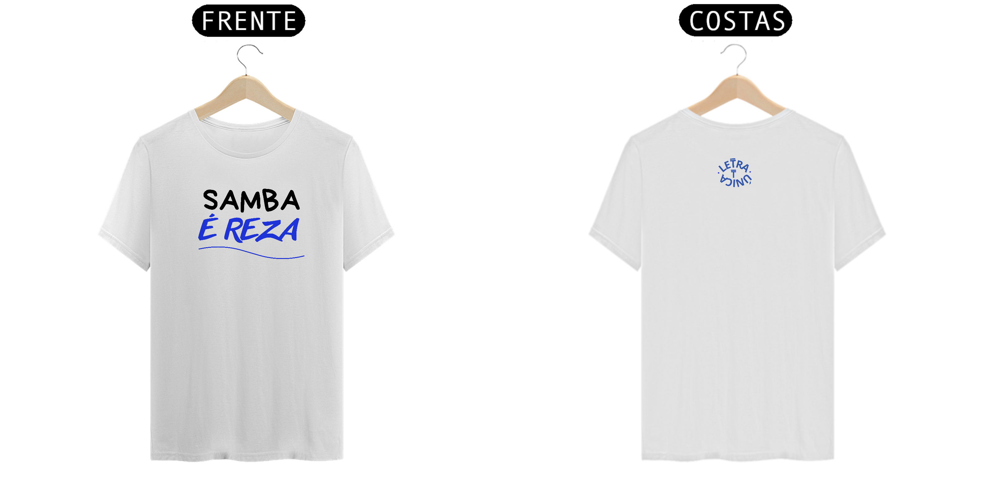 Camiseta Prime Letra Unica Engajamento Samba é Reza