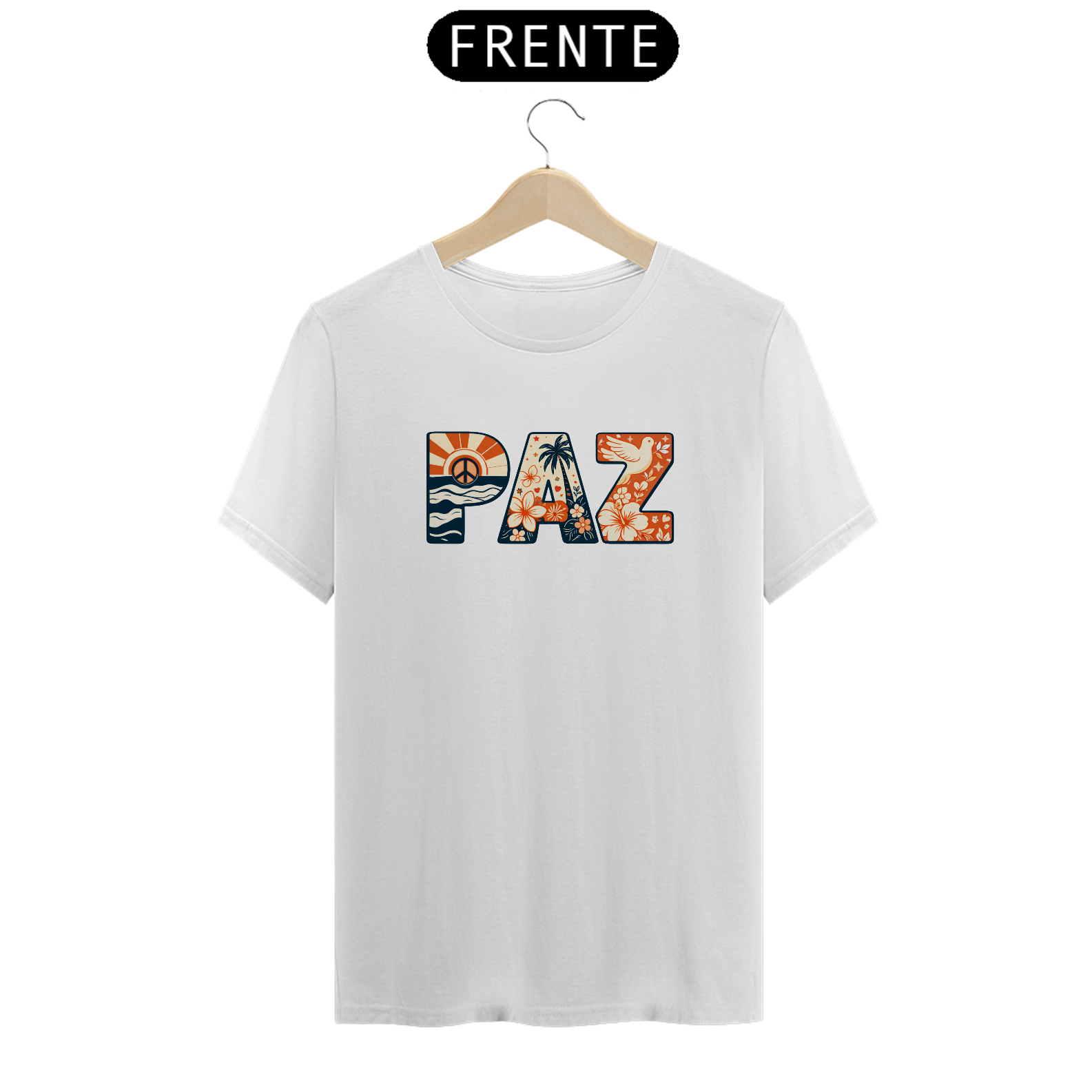 Camiseta Prime Letra Unica Mnesagem Paz II