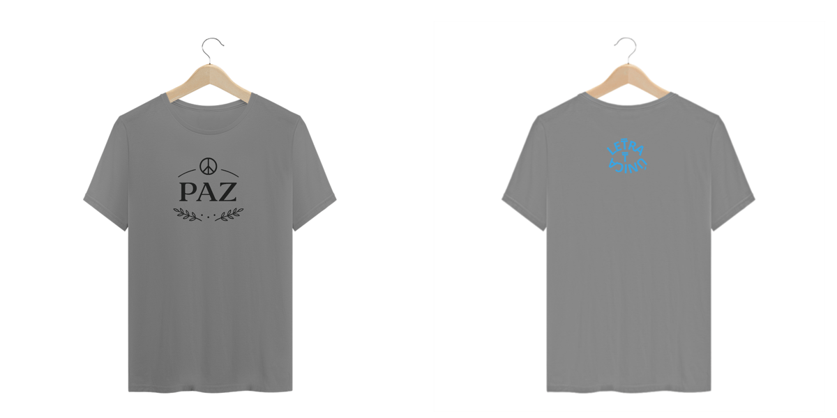 Nome do produto: Camiseta Prime Letra Unica Plus Size Paz II